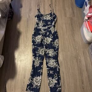 Abercrombie & Fitch Navy Floral Jumpsuit,‎ Medium